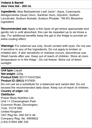 Holland & Barrett - Aloe Vera Gel - 200 ml – Bild 2