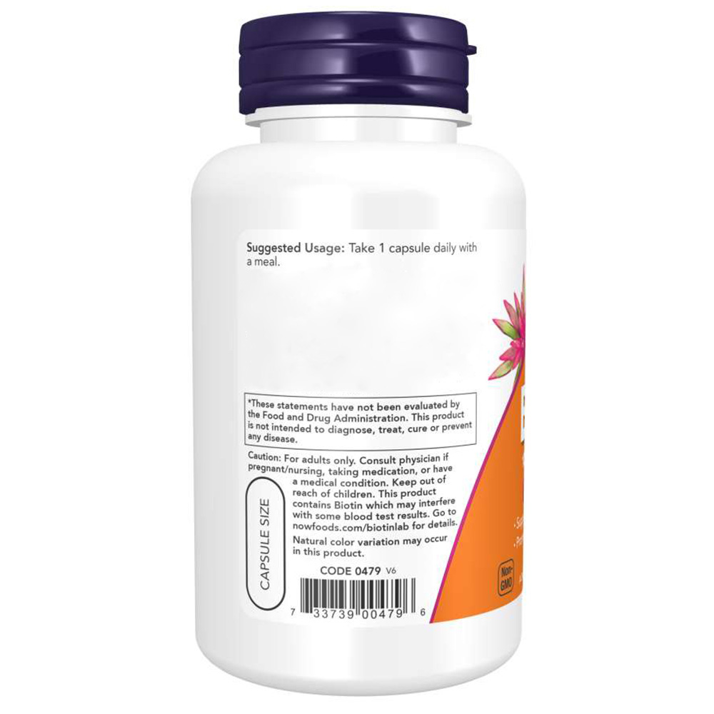 NOW Foods - Biotin, 10 mg Extra-Stärke - 120 Kapseln – Bild 6