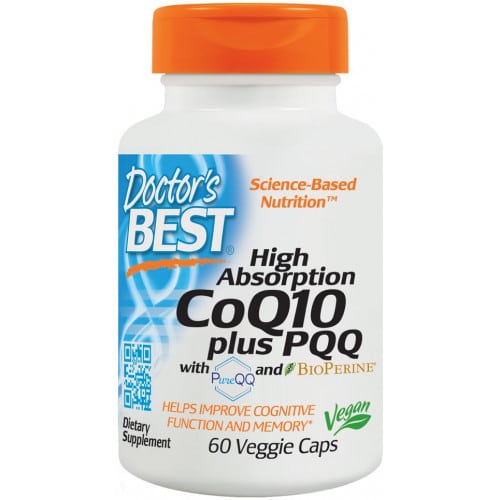 CoQ10 med høj absorption plus PQQ - 60 kapsler