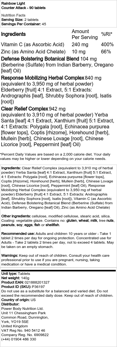 Rainbow Light - Gegenangriff - 30 Tabletten – Bild 2