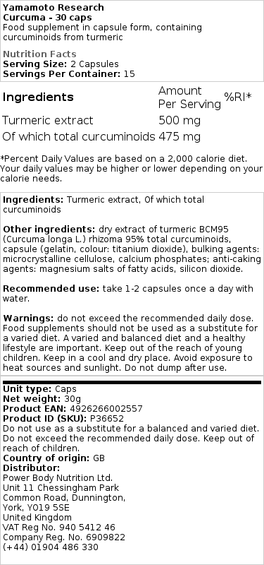 Yamamoto Research - Kurkuma - 30 Kapseln – Bild 2