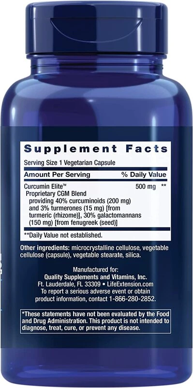 Life Extension - Elite Curcumin Kurkuma-Extrakt - 60 Kapseln – Bild 3