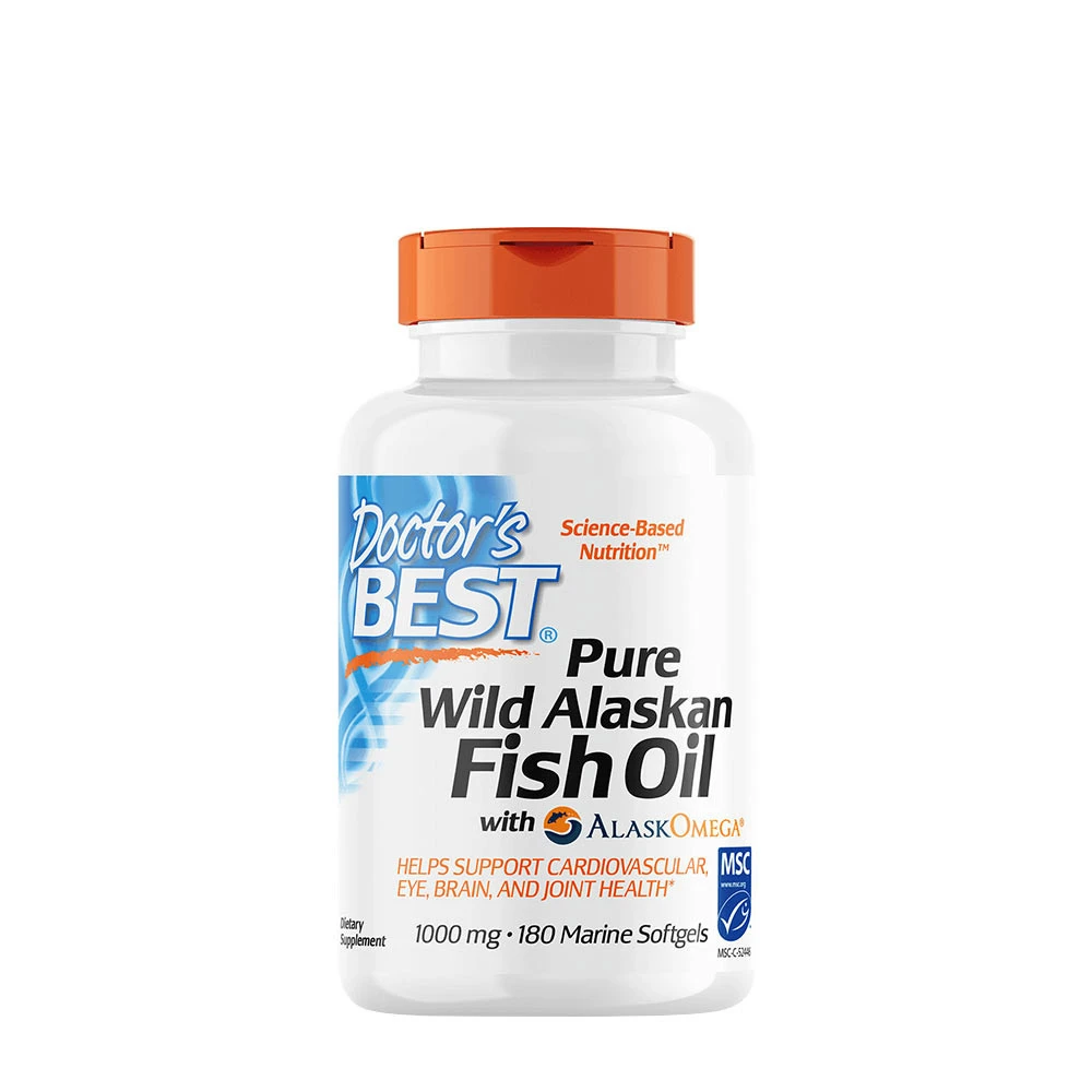 Doctor's Best - Pure Wild Alaskan Fish Oil + Alaskomega (180 Marine Softgels)