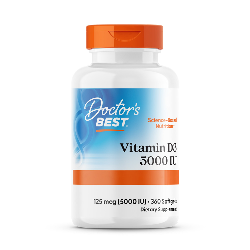 Doctor's Best - Vitamin D3, 5000 IE - 360 Weichkapseln – Bild 2