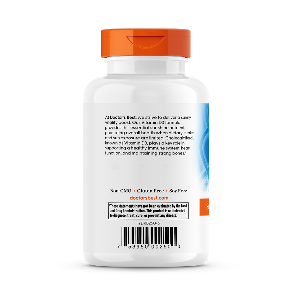 Doctor's Best - Vitamin D3, 5000 IE - 360 Weichkapseln – Bild 4
