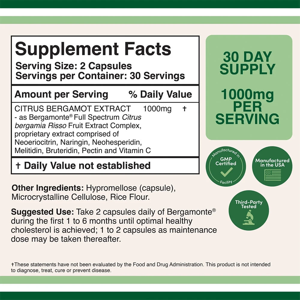 Double Wood Supplements - Zitrus-Bergamotte-Extrakt (60 Kapseln) – Bild 2