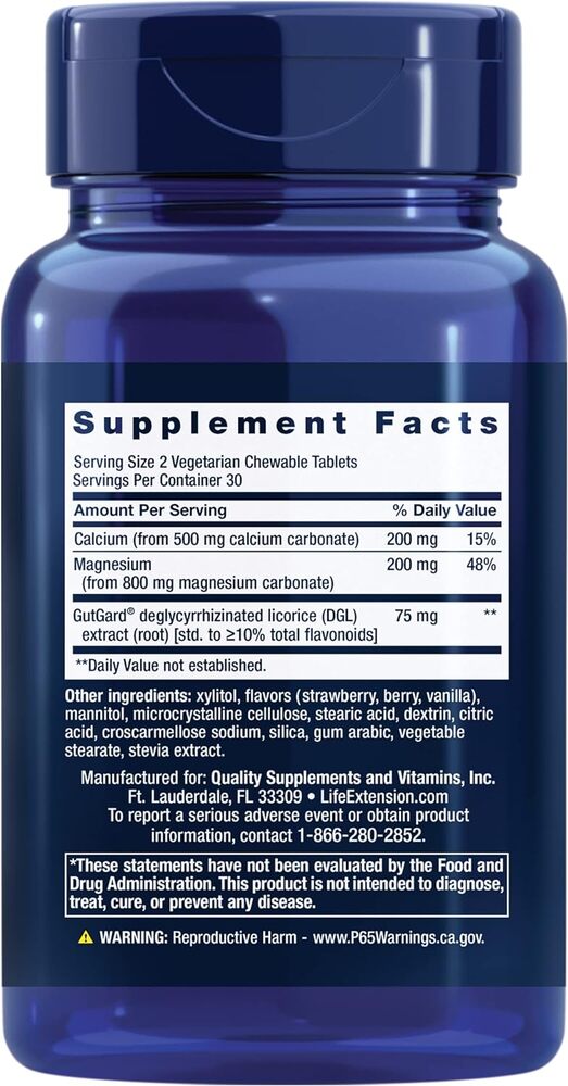 Life Extension - EsophaCool, Beeren-Geschmack - 60 vegetarische Kautabletten – Bild 3