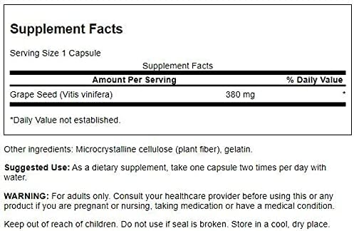 Swanson - Vollspektrum-Traubenkernextrakt, 380 mg - 100 Kapseln – Bild 3