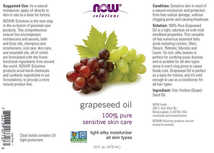 NOW Foods - Traubenkernöl - 473 ml – Bild 2