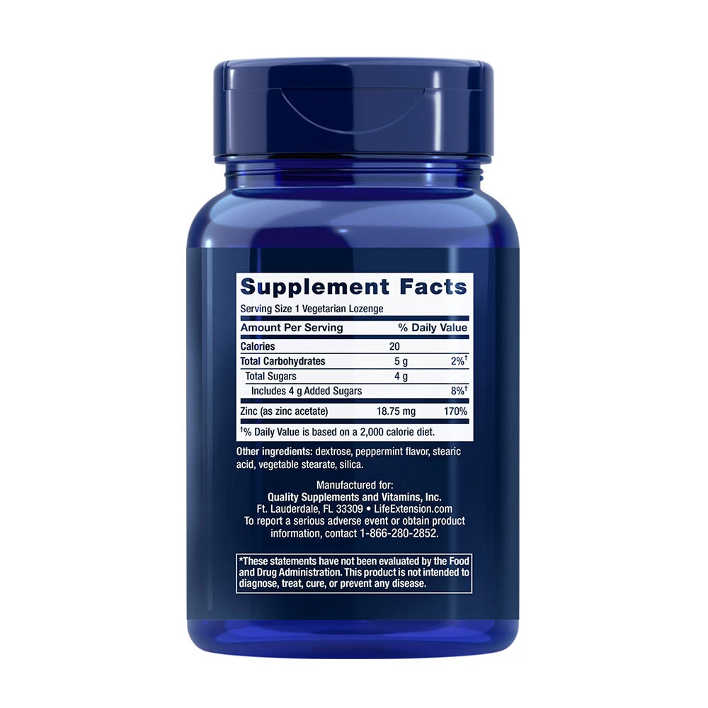 Life Extension - Verbesserte Zinkpastillen, Pfefferminz - 30 vegetarische Tabletten – Bild 2