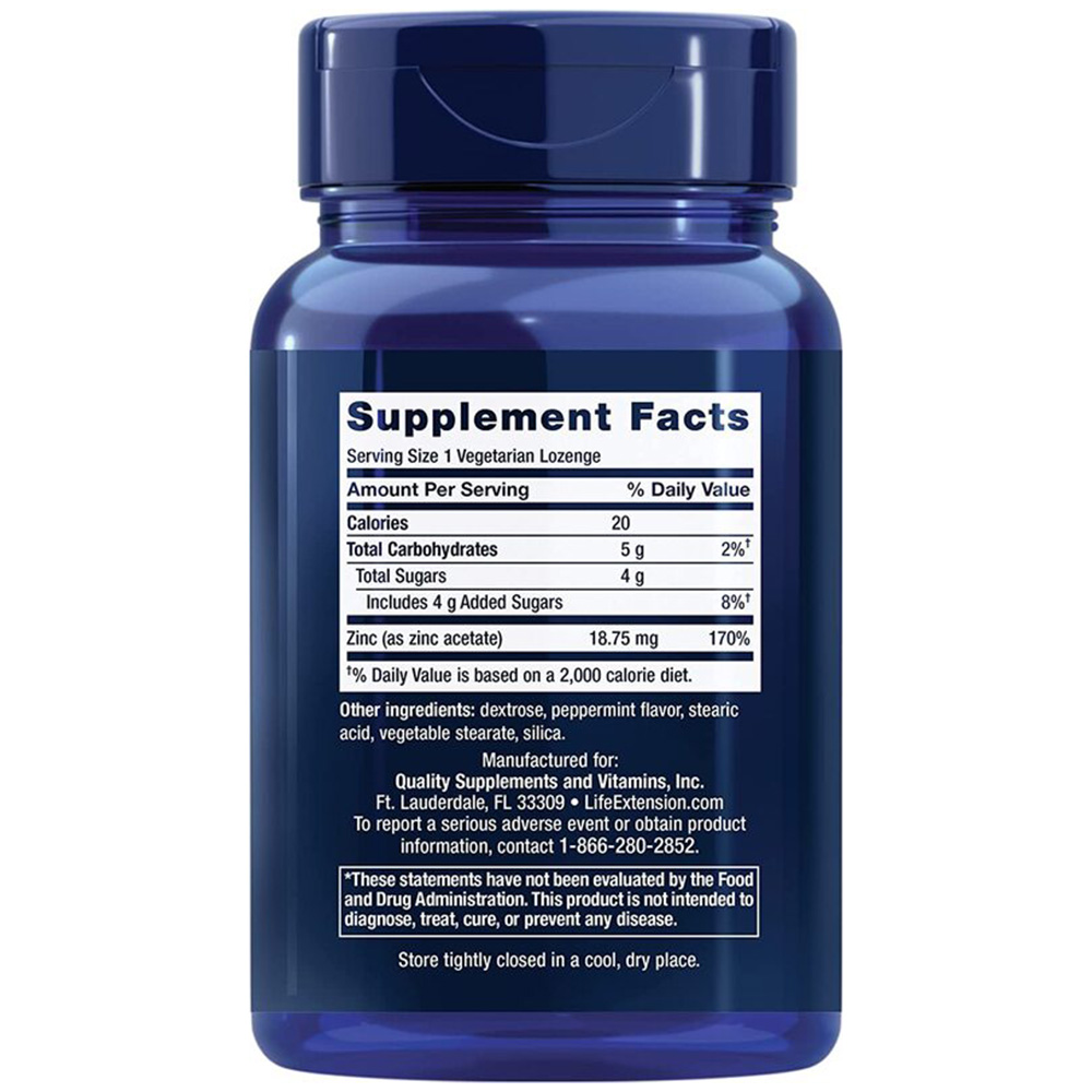 Life Extension - Verbesserte Zinkpastillen, Pfefferminz - 30 vegetarische Tabletten – Bild 5