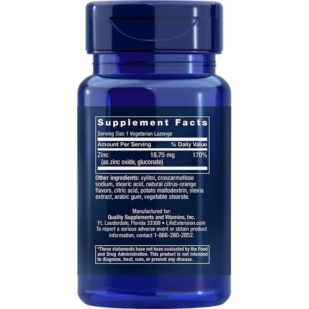 Life Extension - Zinkpastillen, natürliches Zitrus-Orange-Aroma - 60 vegetarische Pastillen – Bild 5