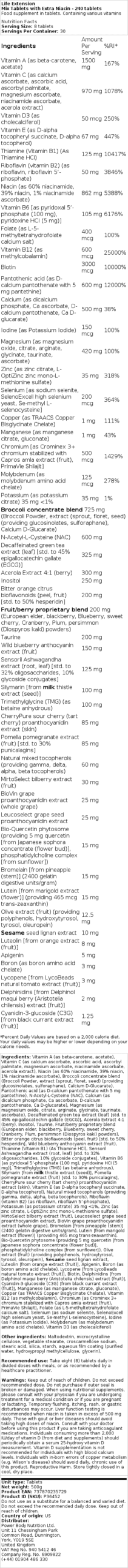 Life Extension - Extra Niacin Tablettenmischung - 240 Tabletten – Bild 2