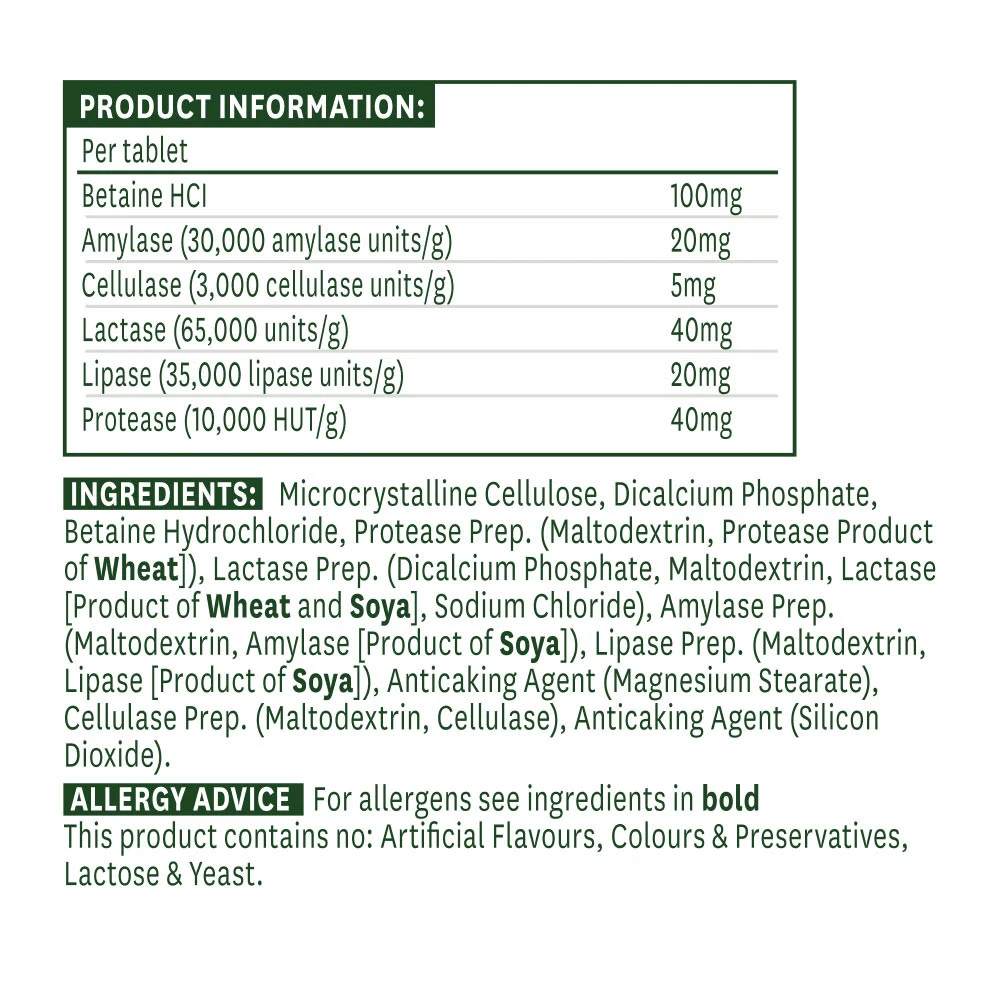 Natures Aid Digestive Enzyme Komplex Tabletten 60 – Bild 2