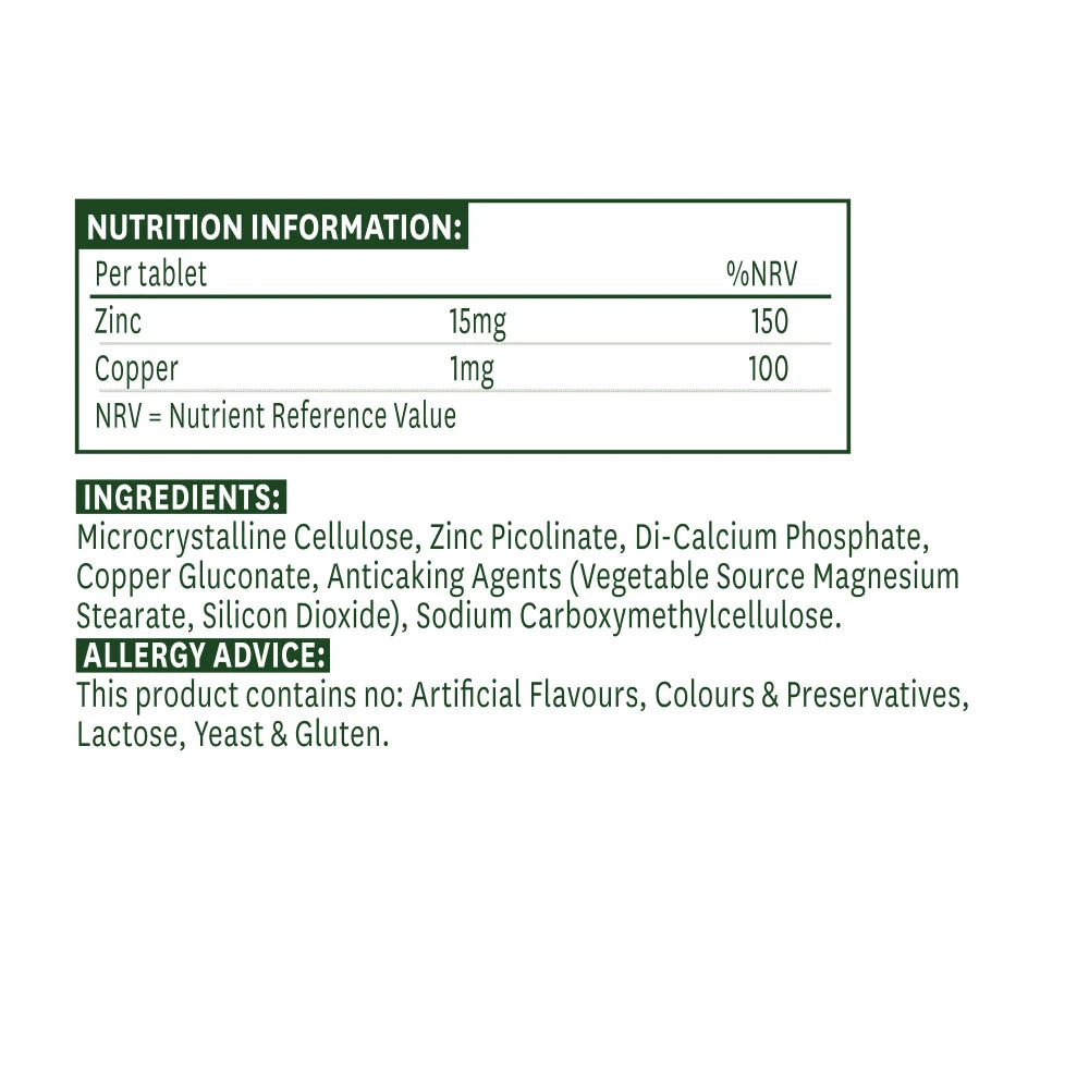 Natures Aid - Zinkpicolinat 15 mg (30 Tabletten) – Bild 2