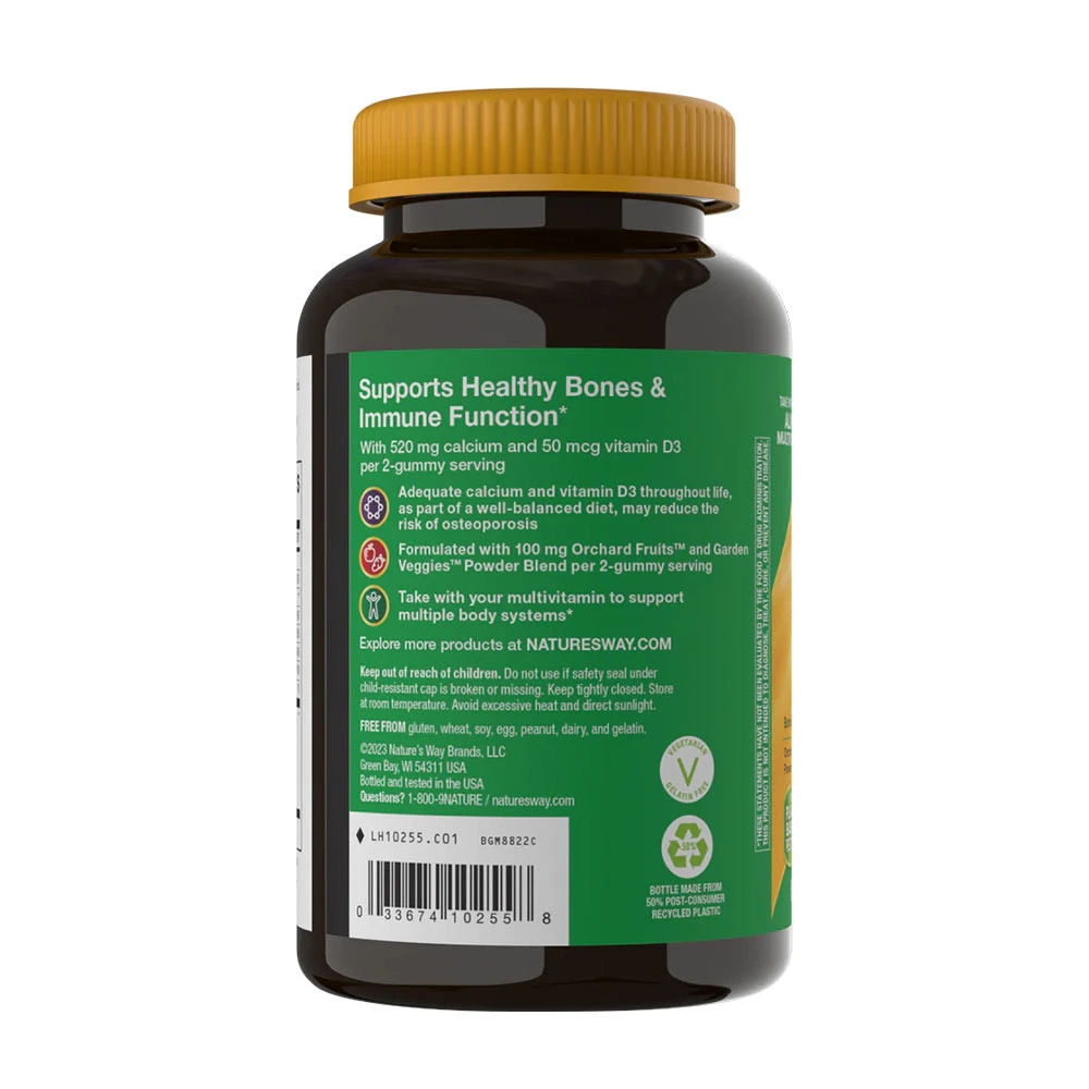 Nature's Way - Alive!® Calcium + D3 Gummibärchen (60 Stück) – Bild 3