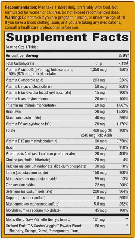 Nature's Way - Alive!® Männer 50+ Ultra Multivitamin (60 Tabletten) – Bild 2