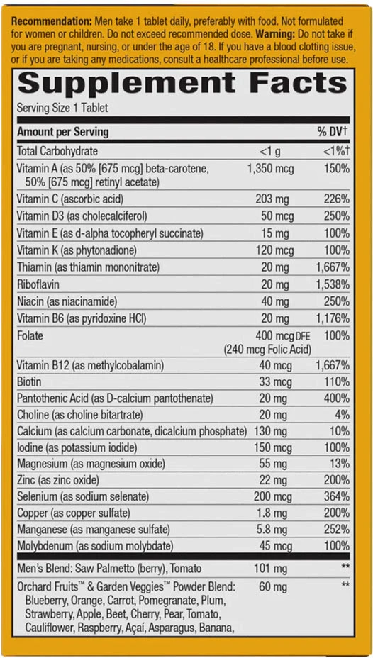 Nature's Way - Alive!® Männer Ultra Multivitamin (60 Tabletten) – Bild 2