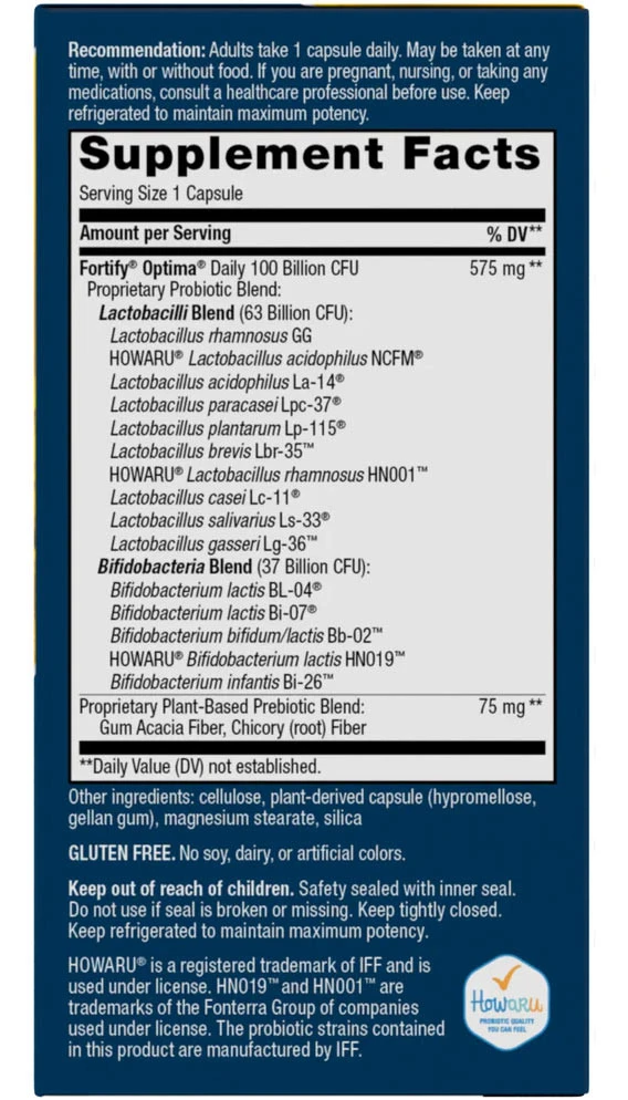 Natures Way - Fortify® Optima® Probiotikum mit 100 Milliarden KBE (30 Kapseln) – Bild 2
