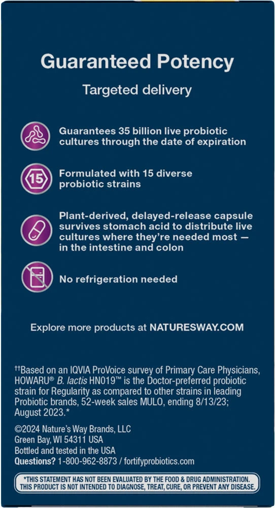 Natures Way - Fortify® Optima® 35 Milliarden Probiotika + Präbiotika (30 Kapseln) – Bild 3