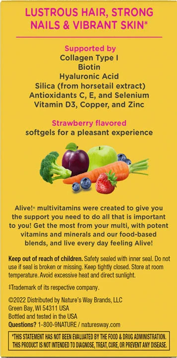 Natures Way - Haare, Haut & Nägel (60 Weichkapseln) – Bild 3