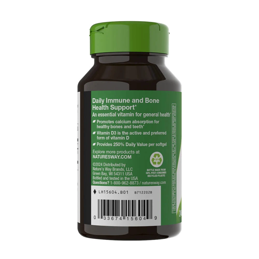 Natures Way - Vitamin D3 (240 Weichkapseln) – Bild 3