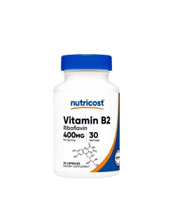 Nutricost Vitamin B2 Riboflavin 400 mg (30 Capsules)