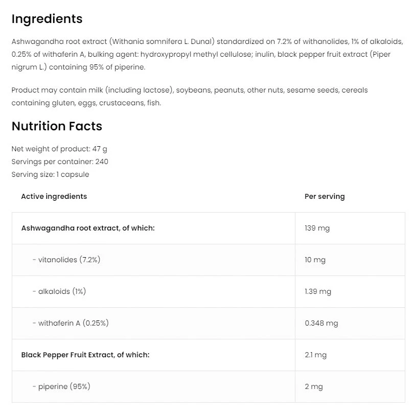 OstroVit - Ashwagandha VEGE (240 Kapseln) – Bild 2