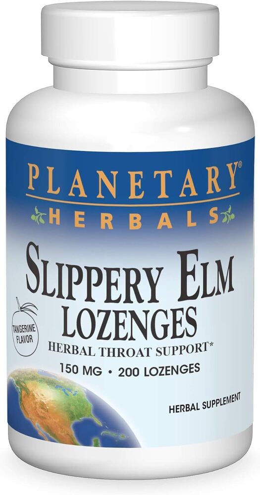 Planetary Herbals Slippery Elm Lozenges Tangerine 150mg 200 pastilles