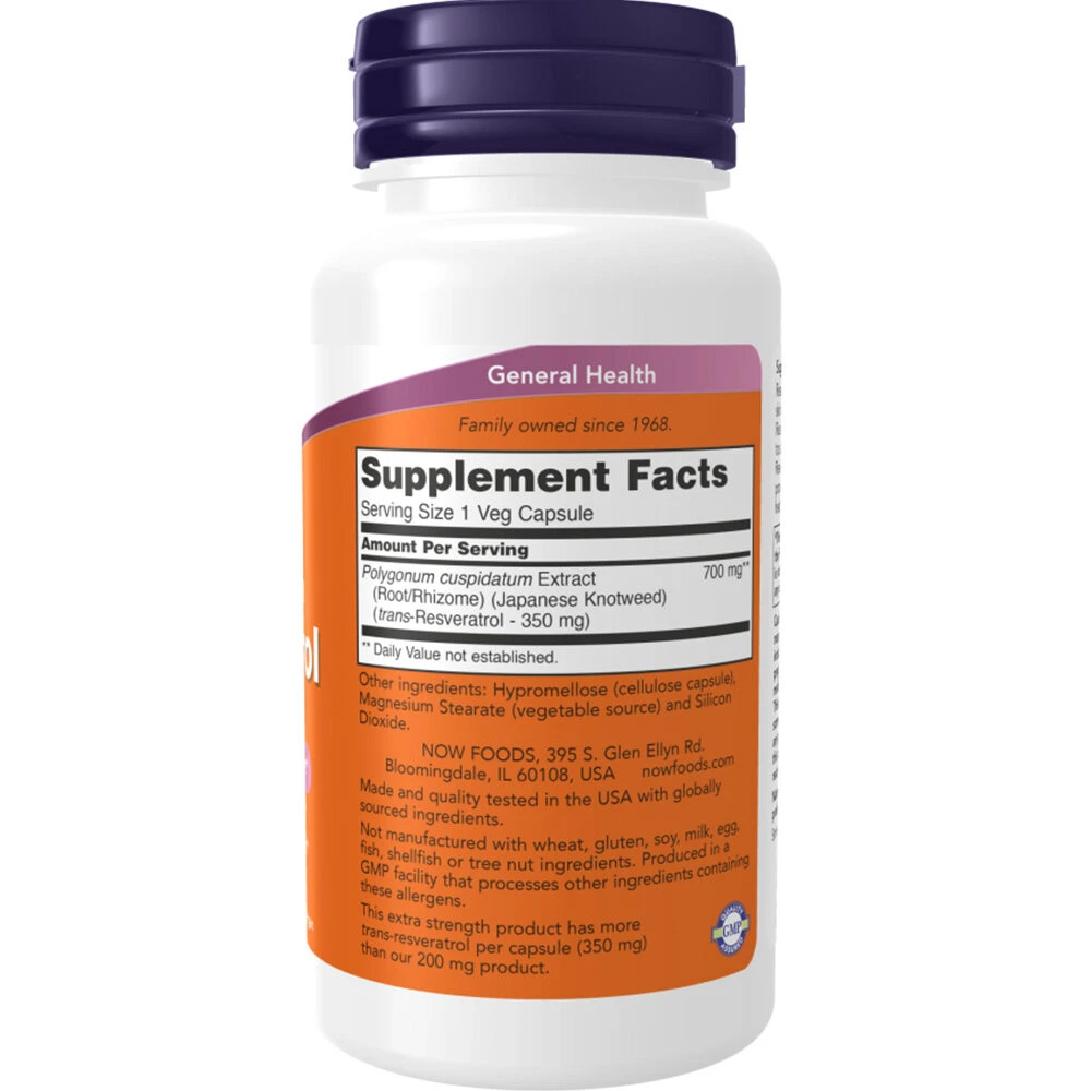 NOW Foods Resveratrol 350 mg 60 Kapseln – Bild 5