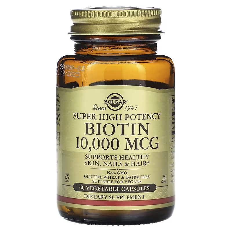 SOLGAR Super High Potency Biotin 10000 mcg (60 caps.)