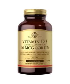 SOLGAR Vitamin D3 (Cholecalciferol) 10 mcg (400 IU) (250 caps)
