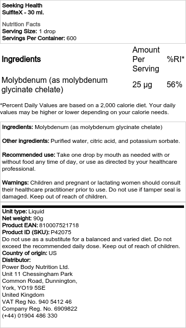 Seeking Health - SulfiteX - 30 ml Flasche – Bild 2