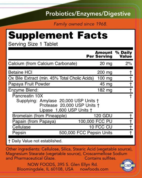 NOW Foods - Superenzyme - 180 Tabletten – Bild 2