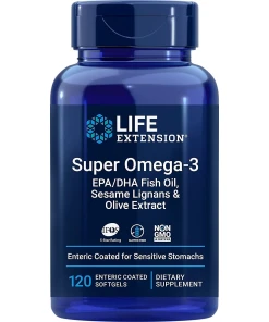 Super Omega-3 EPA/DHA with Sesame Lignans & Olive Extract - 120 enteric coated softgels