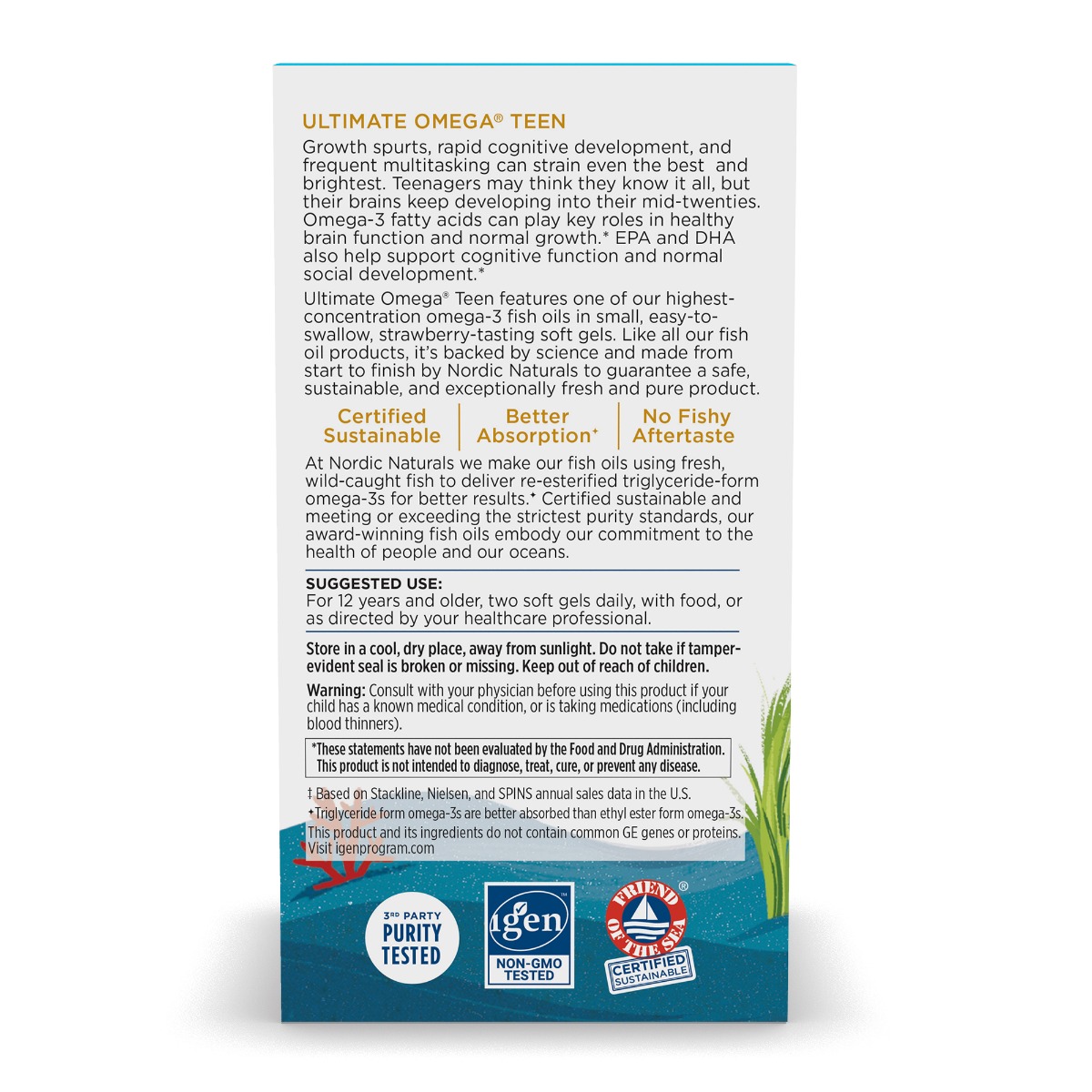 Nordic Naturals - Ultimate Omega 2X TEEN - 60 Mini-Kapseln – Bild 5