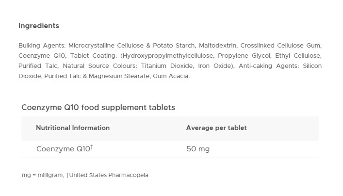 Vitabiotics Ultra Coenzym Q10 50 mg (60 Tabletten) – Bild 2
