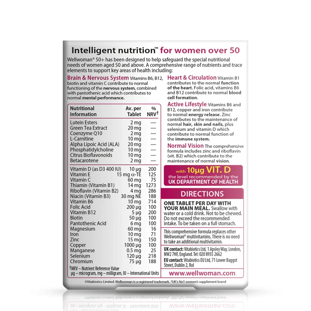 Vitabiotics Wellwoman 50+ 30 Tabletten – Bild 2
