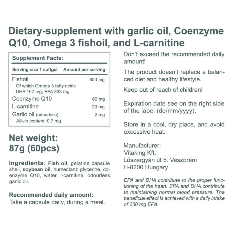Vitaking - Cardiolic® Herzunterstützungsformel (60 Weichkapseln) – Bild 3