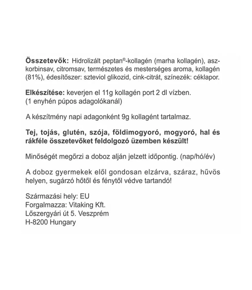 Vitaking - Kollagenpulver mit Erdbeergeschmack (330 g, Beutel) – Bild 3