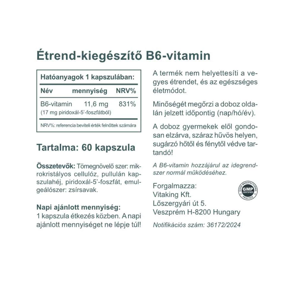 Vitaking Vitamin B6 (P5P) 60 Kapseln – Bild 2