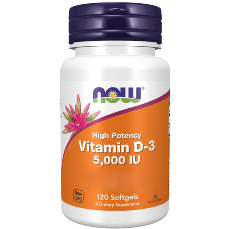 NOW Foods - Vitamin D3, 5000 IE - 120 Weichkapseln – Bild 4