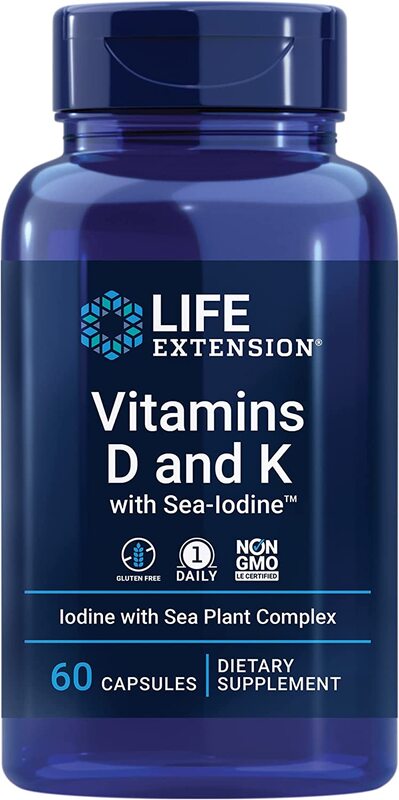 Life Extension - Vitamin D und K mit Meeresjod - 60 Kapseln – Bild 4