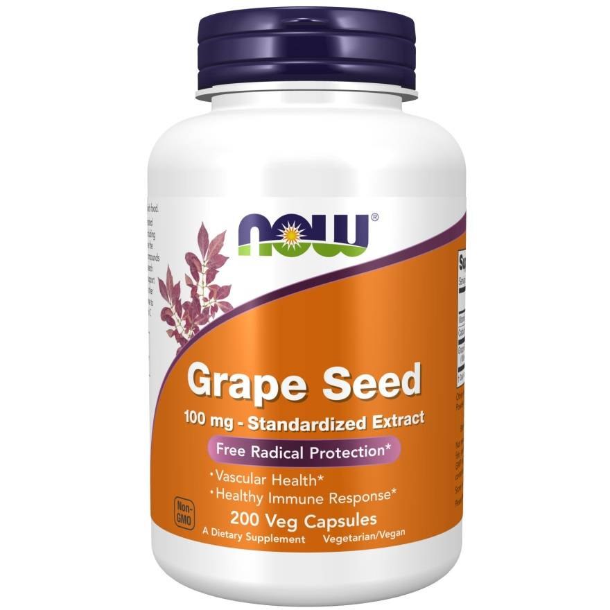 NOW Foods Traubenkern Extrakt Standardisiert 100mg 200 Kapseln