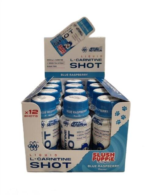 Applied Nutrition – Flüssiges L-Carnitin-Konzentrat, Slush Puppie Blue Raspberry – 12 x 60 ml