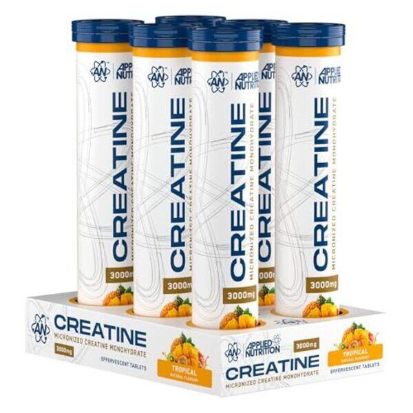 Applied Nutrition – Kreatin-Monohydrat-Brausetabletten, Tropical – 6 x 16 Tabletten