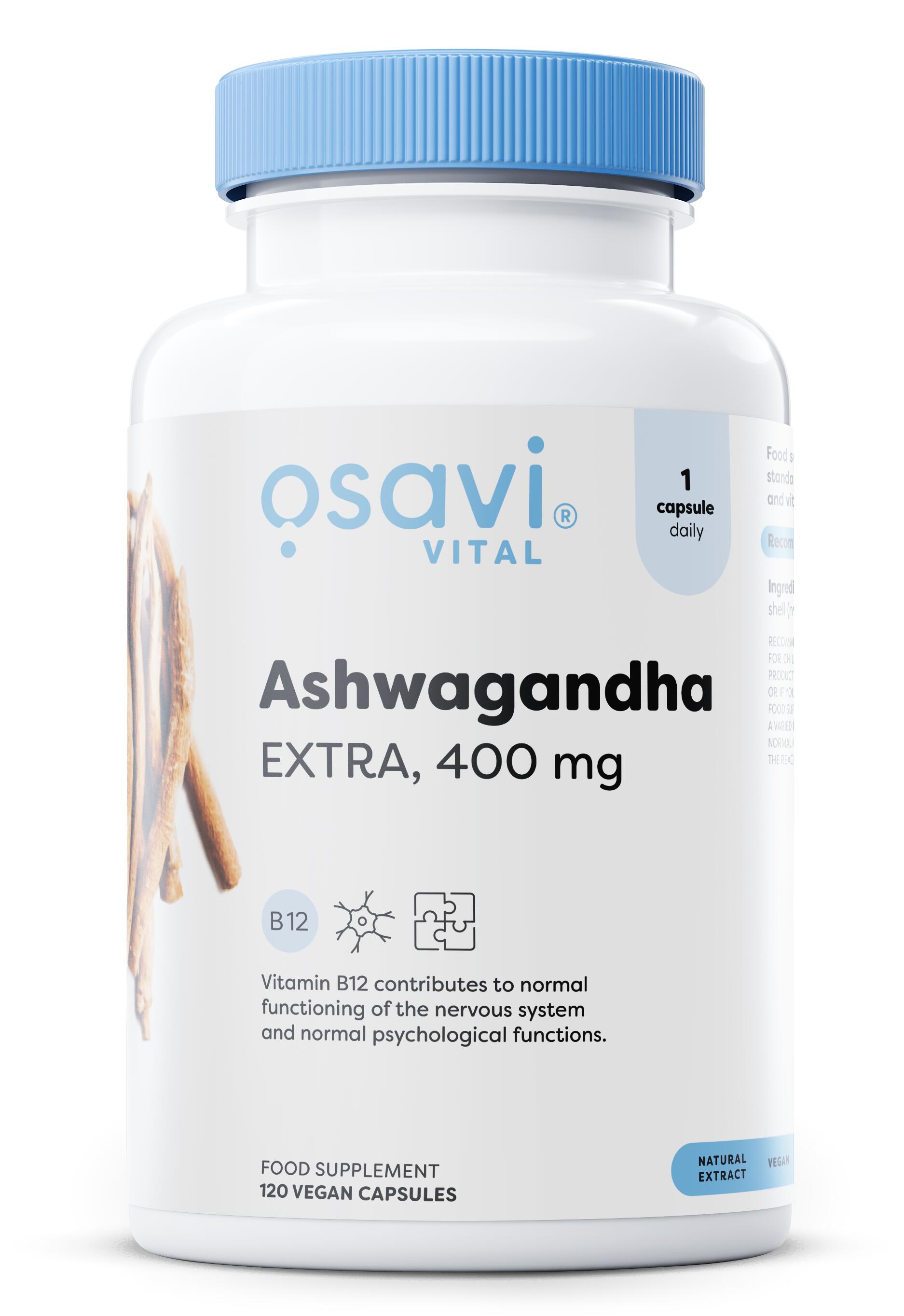 Ashwagandha Extra, 400mg - 120 vegane Kapseln
