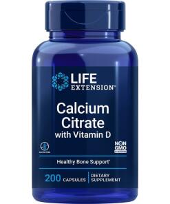 Kalzium und Vitamin D – Calcium Citrate with Vitamin D - 200 veg. Kapseln