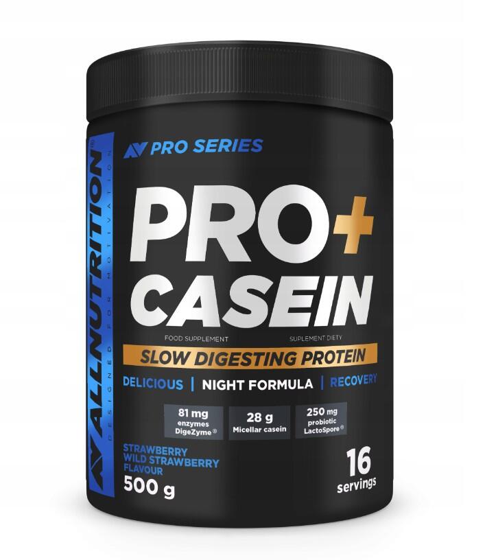 Kasein – Pro+Casein, Strawberry-Wild Strawberry - 500g