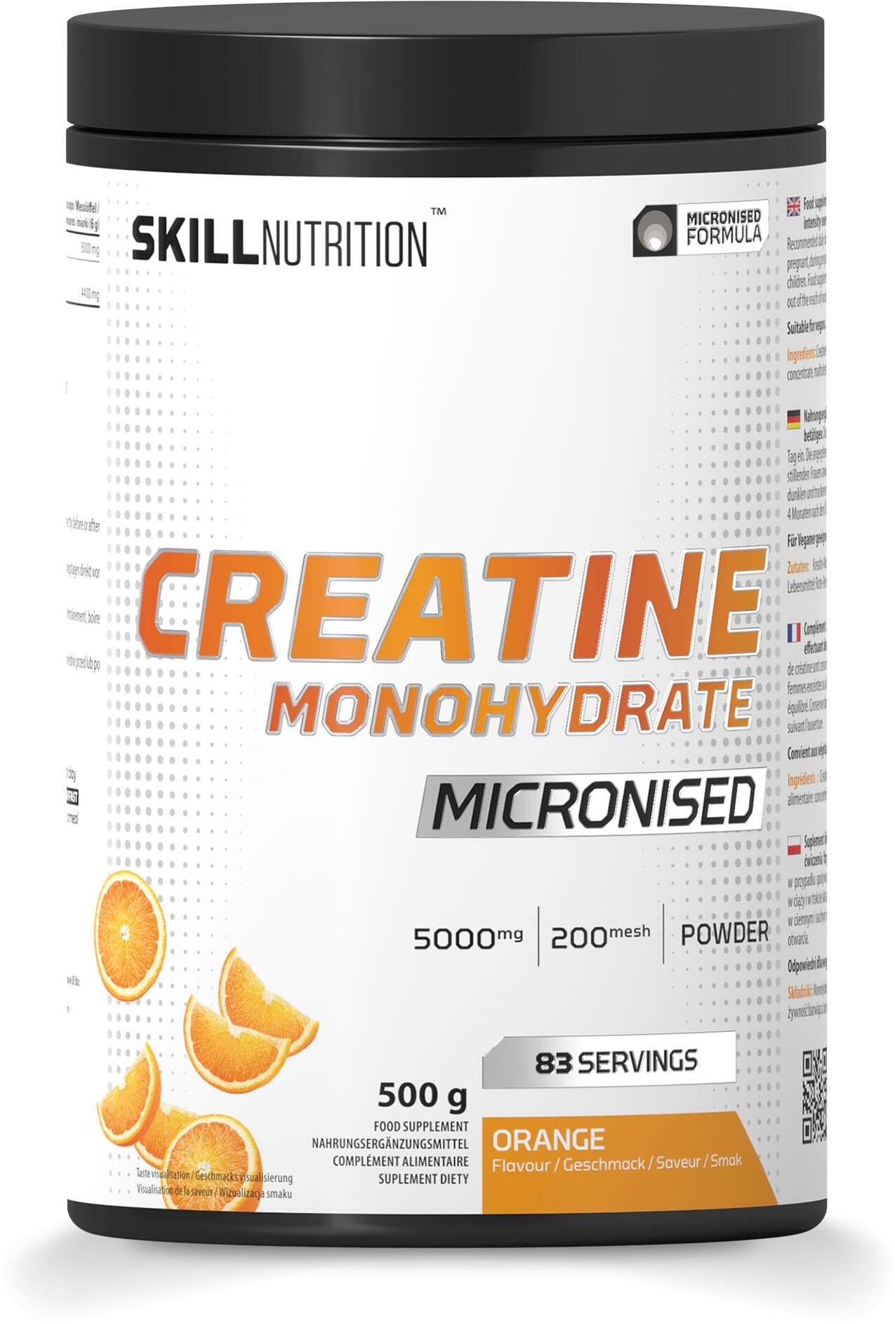 Kreatinmonohydrat – Micronised Creatine Monohydrate Flavoured, Orange - 500g